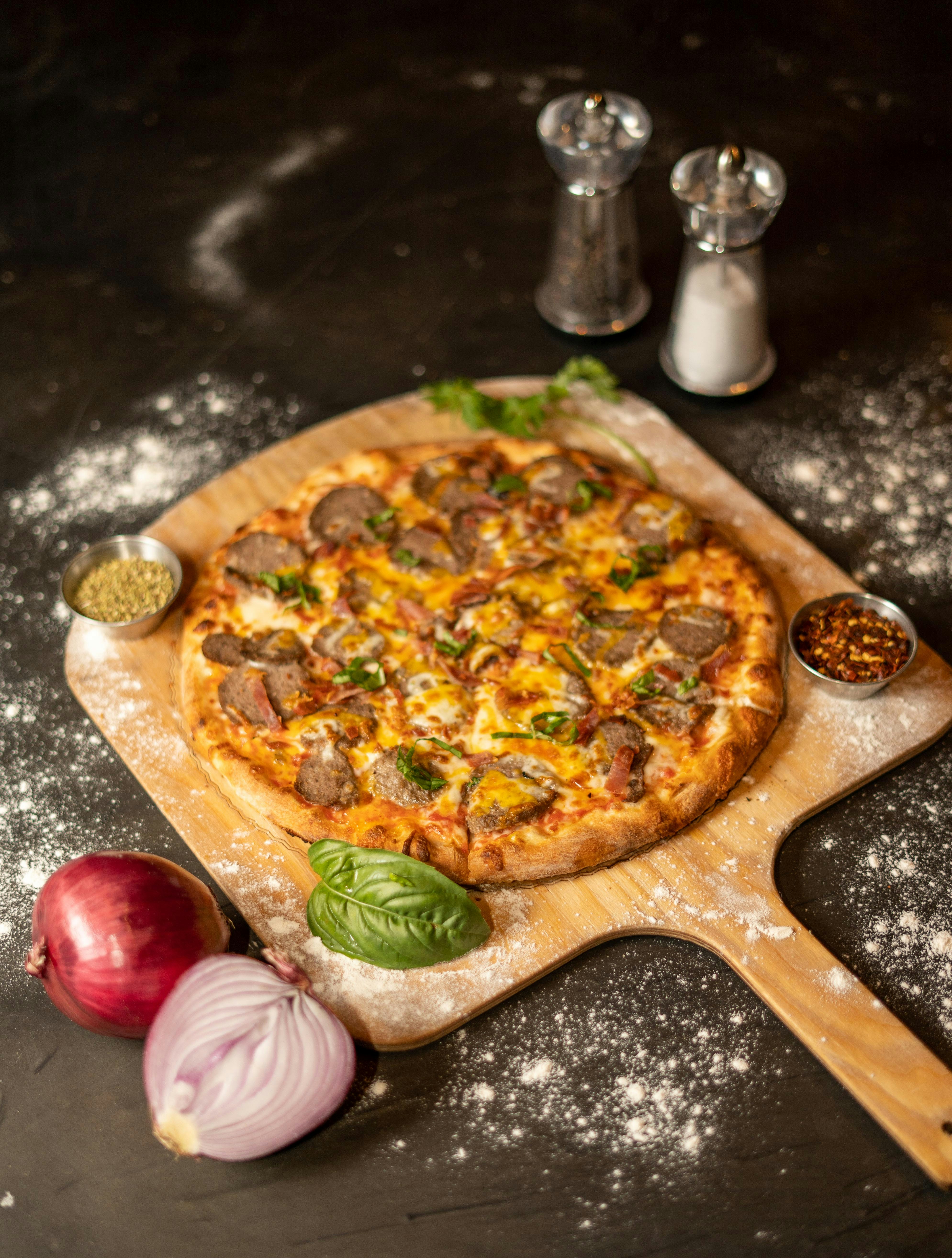 Wood-fired margherita pizza